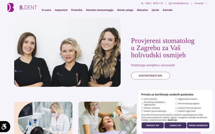 Screenshot stránky bdent.eu