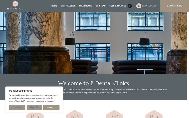 Screenshot of bdentalclinics.com