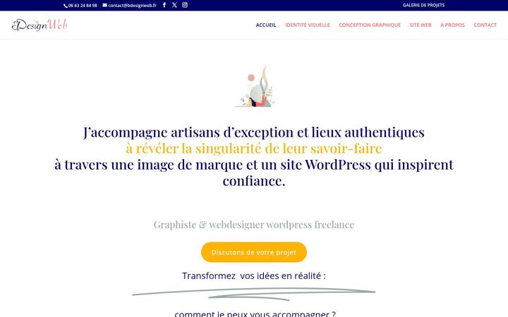 Screenshot stránky bdesignweb.fr