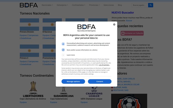 Screenshot of bdfa.com.ar
