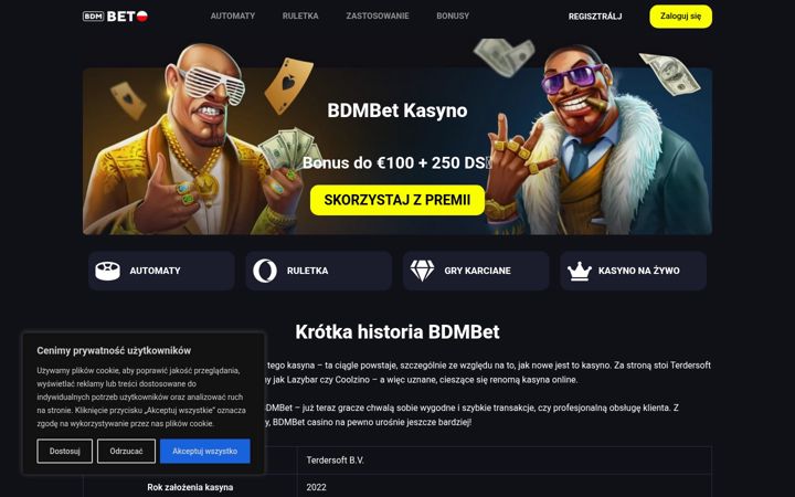 Screenshot di bdmbetcasino.com.pl
