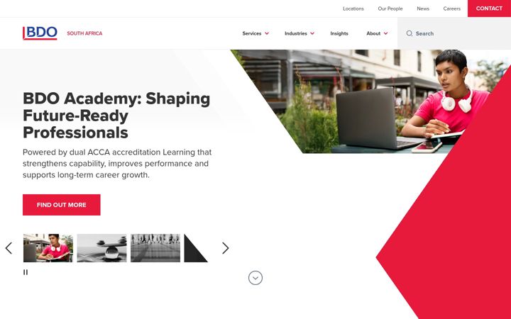 Screenshot of bdo.co.za