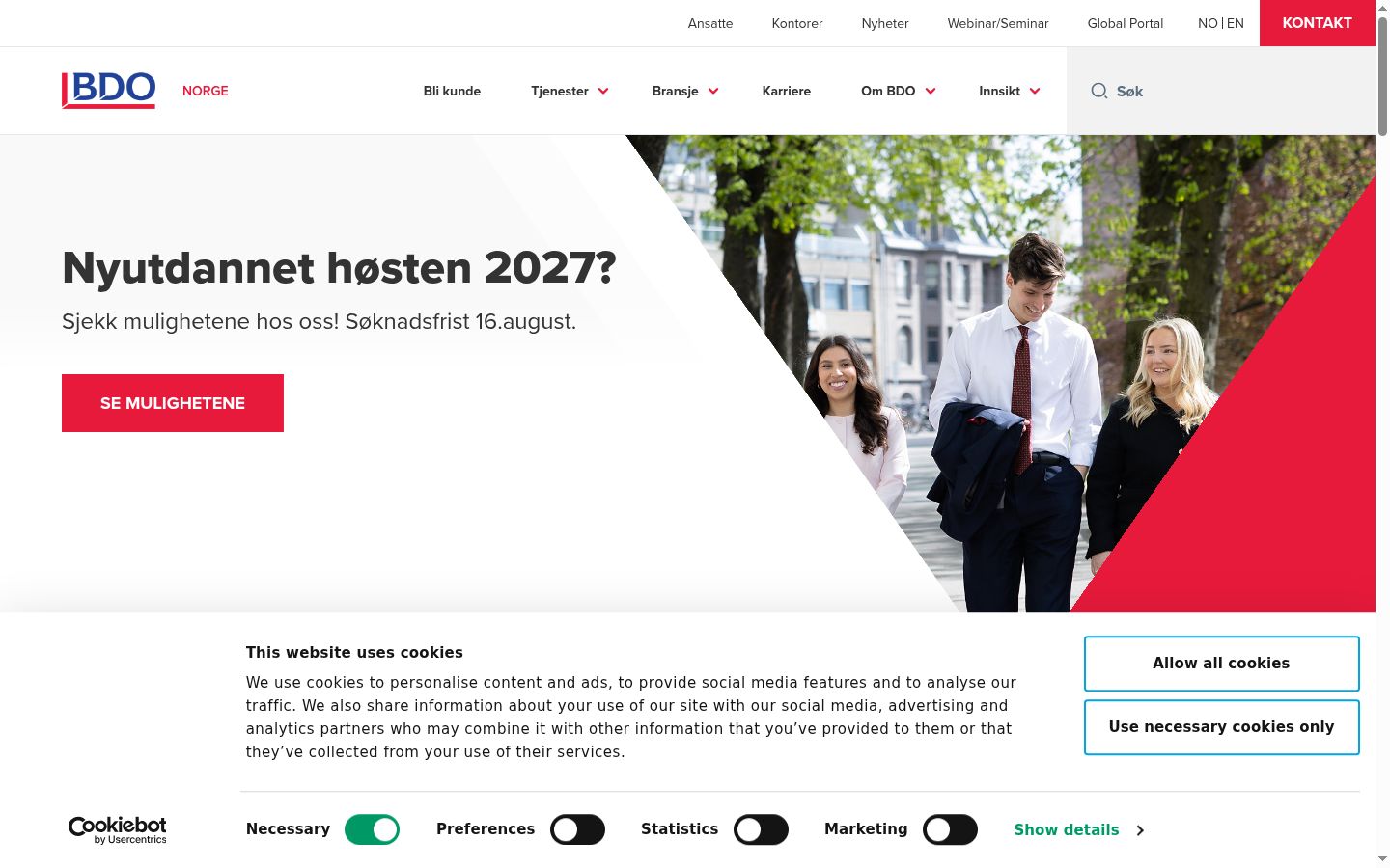 Sutikimo reklamjuostės, rodytos prieš bet kokią sąveiką, ekrano kopija