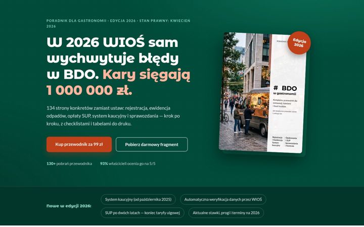 Screenshot of bdodlagastro.pl