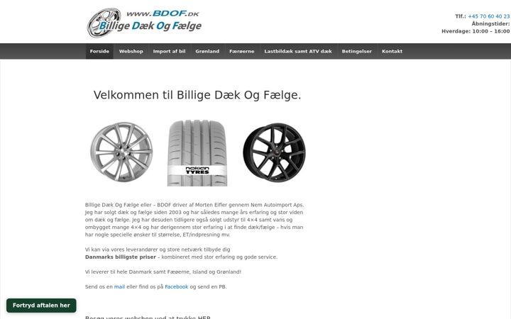 Screenshot of bdof.dk
