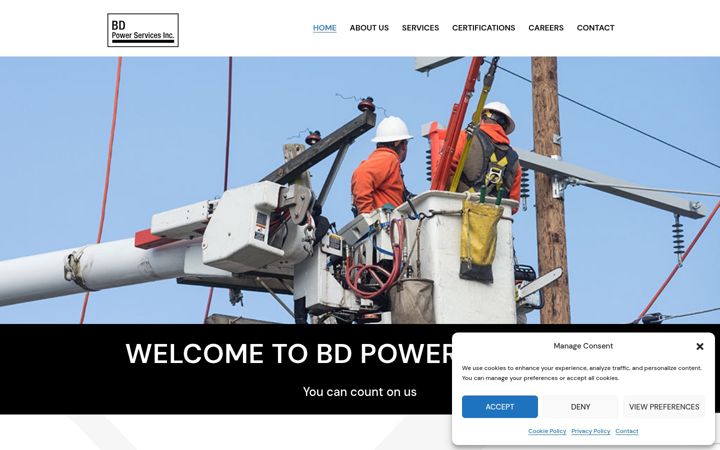 Screenshot of bdpowerservices.com