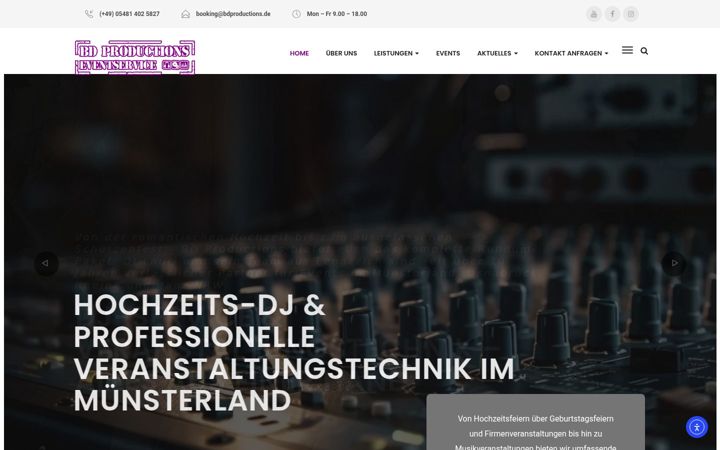 Screenshot van bdproductions.de