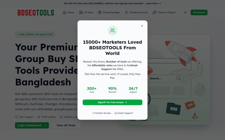 Screenshot of bdseotools.com