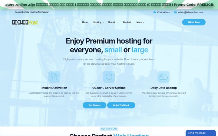 Screenshot of bdswebhost.com