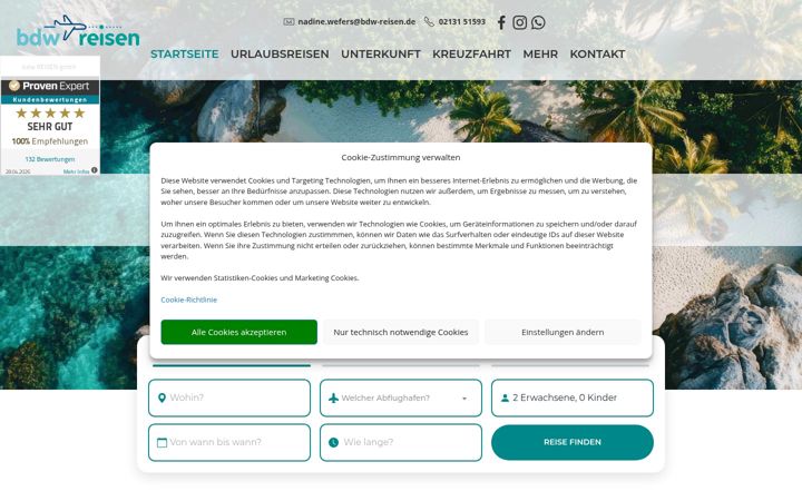 Skjermbilde av bdw-reisen.de