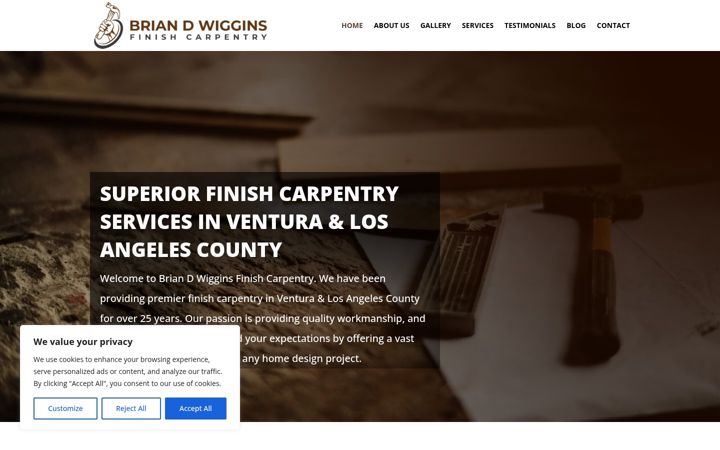 Screenshot of bdwfinishcarpentry.com
