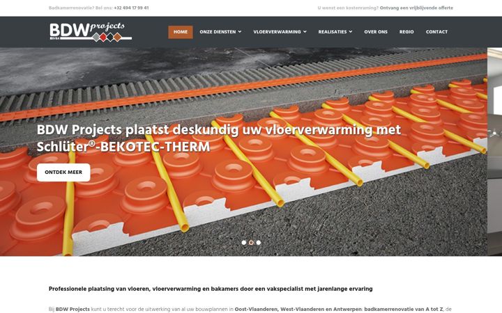 Screenshot of bdwprojects.be