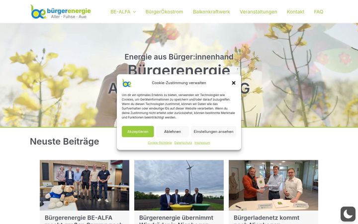 Screenshot stránky be-alfa.de