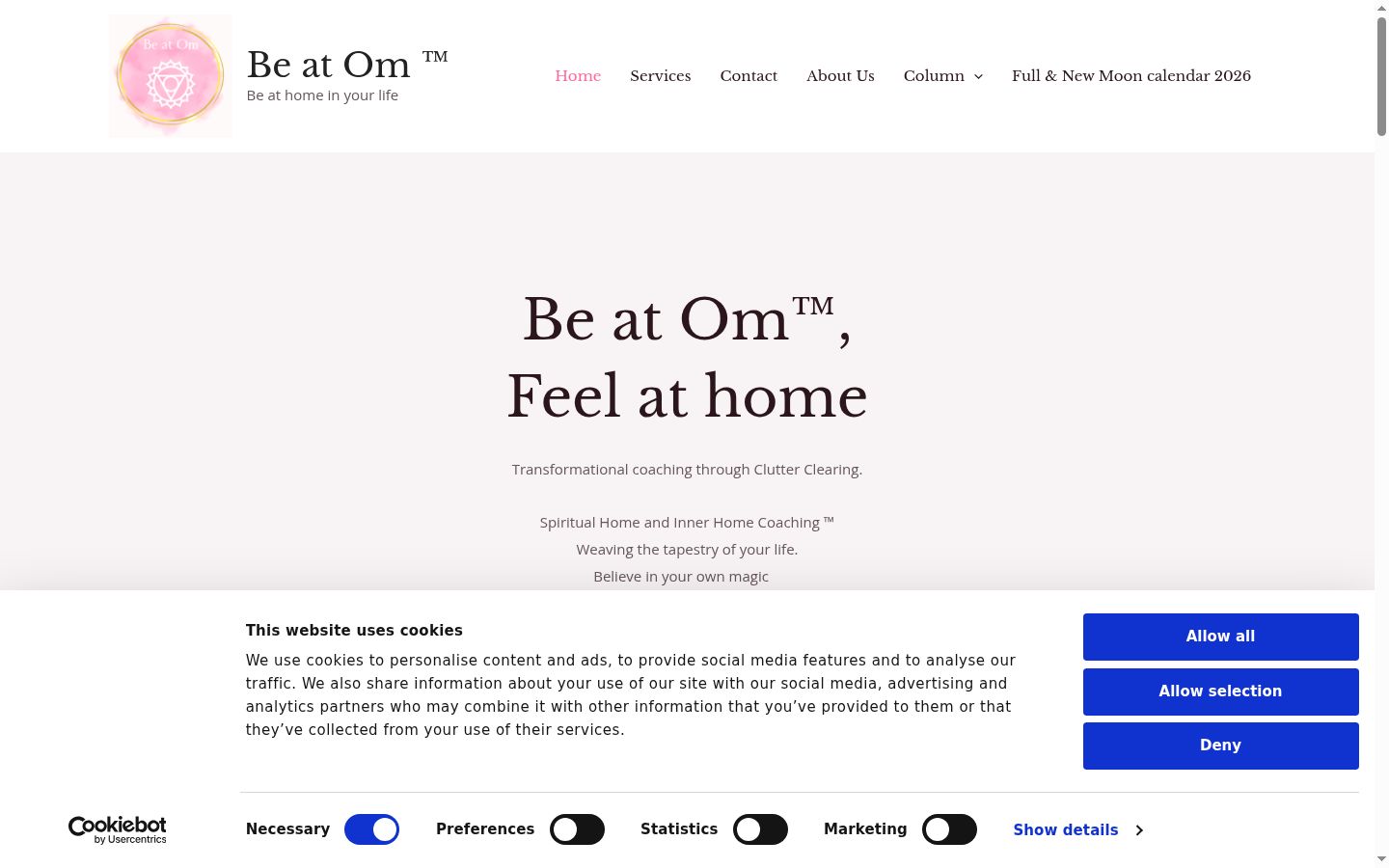 Screenshot del banner di consenso mostrato prima di qualsiasi interazione