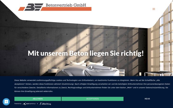 Screenshot stránky be-betonvertrieb.de