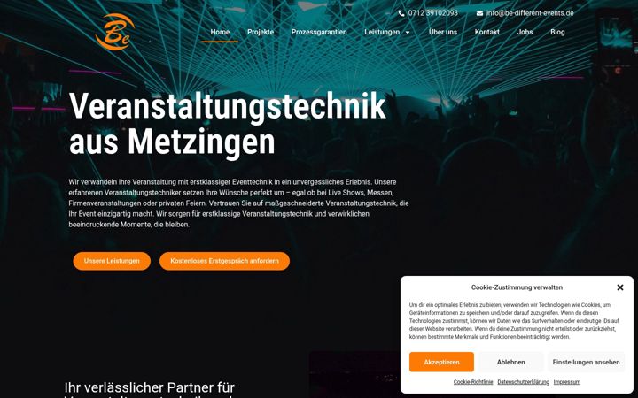 Screenshot stránky be-different-events.de
