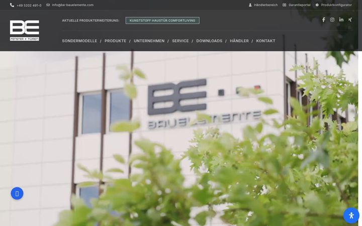Screenshot stránky be-fenster-tueren.de