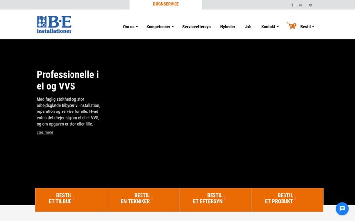 Screenshot of be-installationer.dk