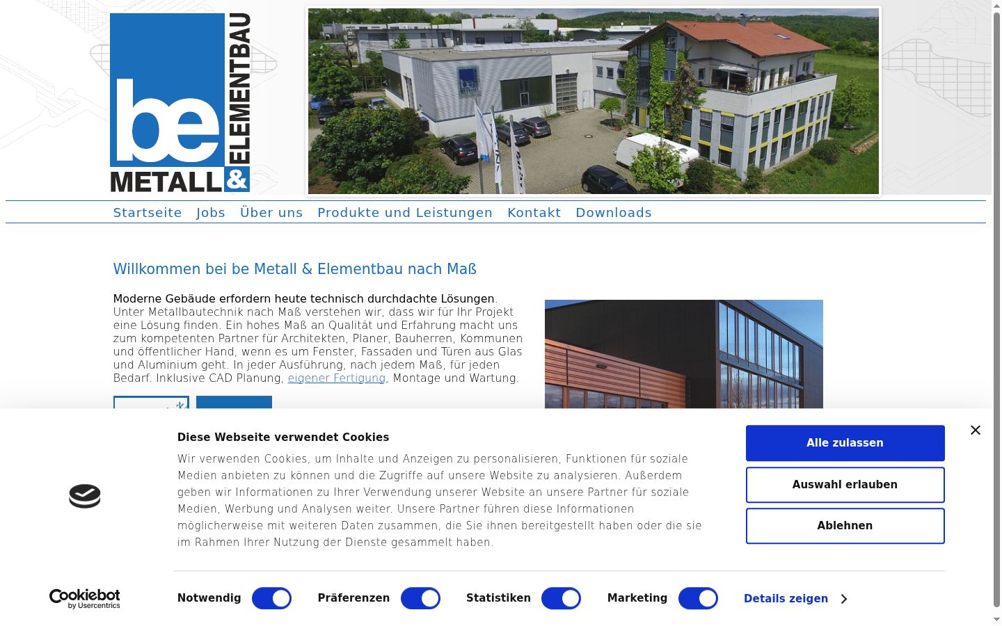 Screenshot des Einwilligungsbanners vor jeglicher Interaktion