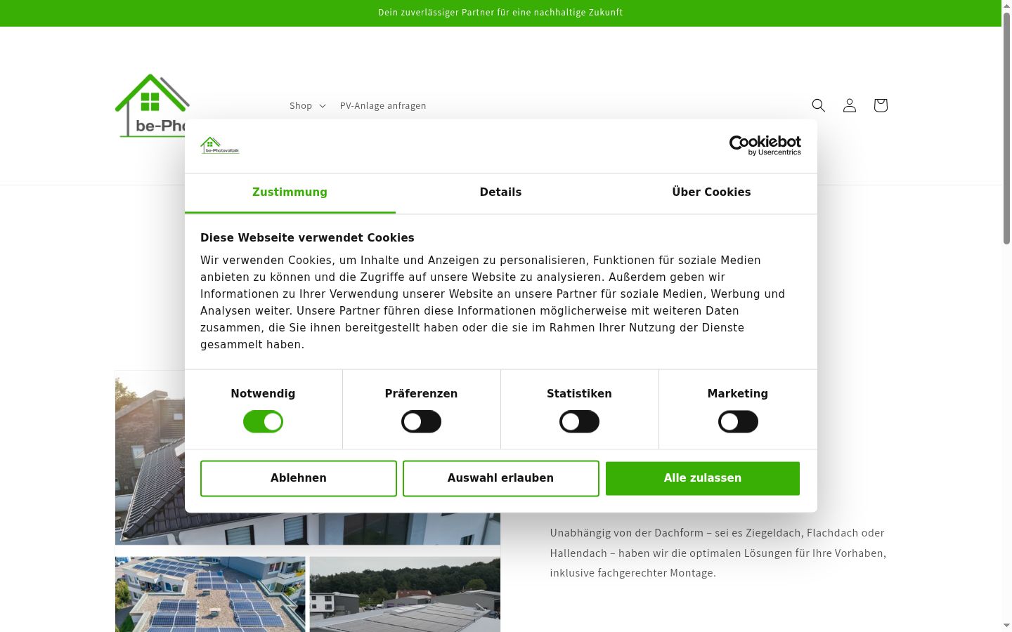 Screenshot of the consent banner shown before any interaction