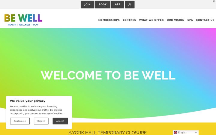 Captura de pantalla de be-well.org.uk