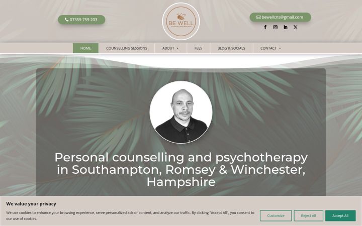 Captura de pantalla de be-wellcounselling.co.uk