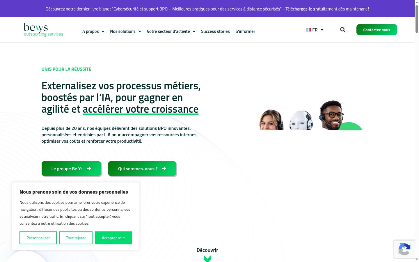 Captura de pantalla del banner de consentimiento mostrado antes de cualquier interacción