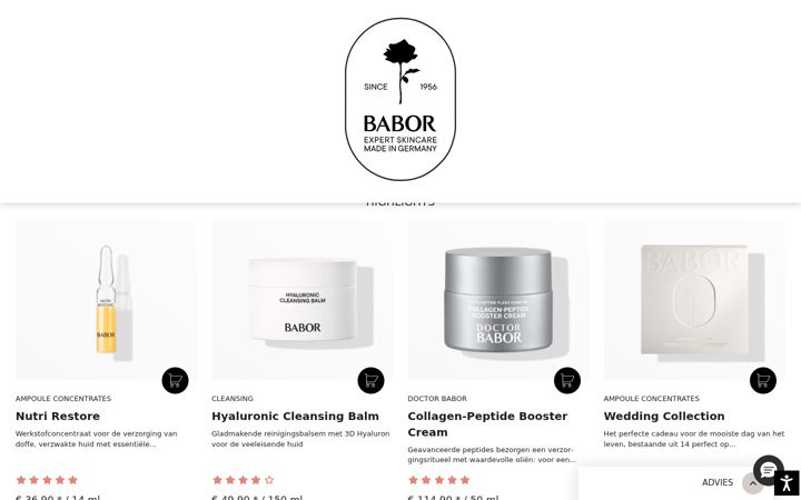 Screenshot of be.babor.com