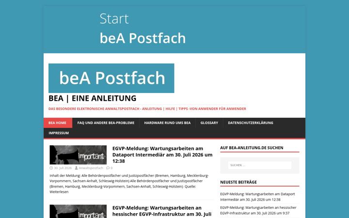 Screenshot of bea-anleitung.de
