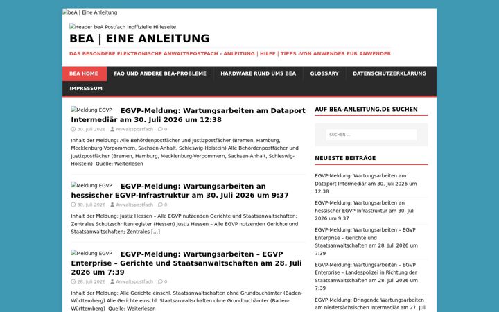 Screenshot of bea-erv.de