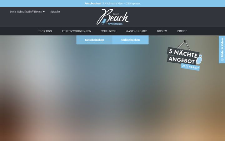 Screenshot of beach-apartments-buesum.de