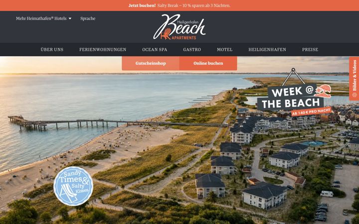 Screenshot of beach-apartments-hhf.de