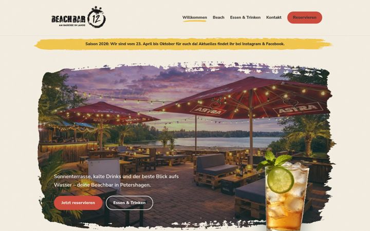 Screenshot of beachbar12.de