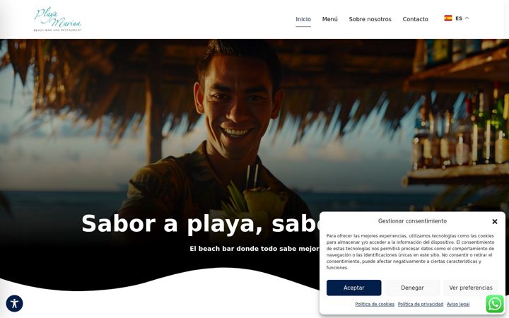 Screenshot of beachbarplayamarina.com