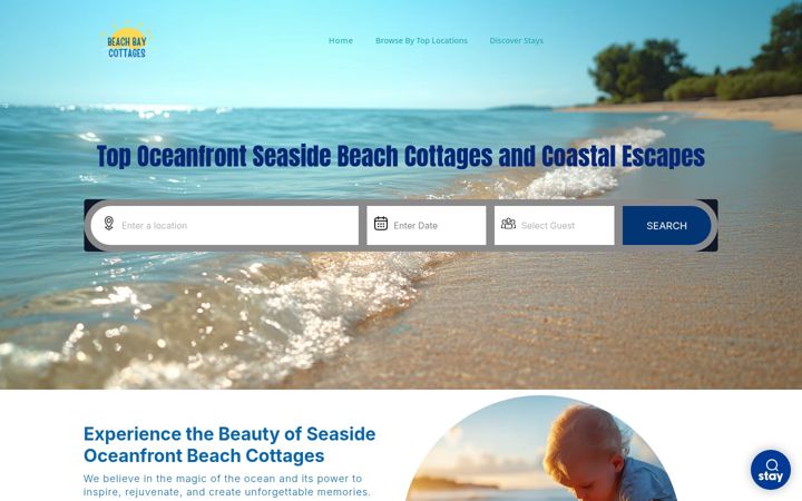 Screenshot of beachbaycottages.com