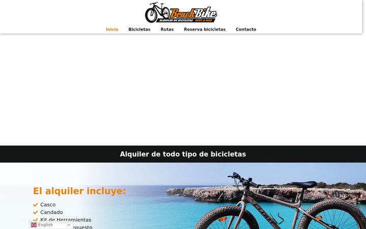 Screenshot ta' beachbikemenorca.es