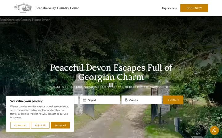 Captura de pantalla de beachboroughcountryhouse.co.uk