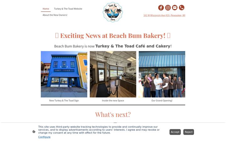 Screenshot of beachbumbakery.com
