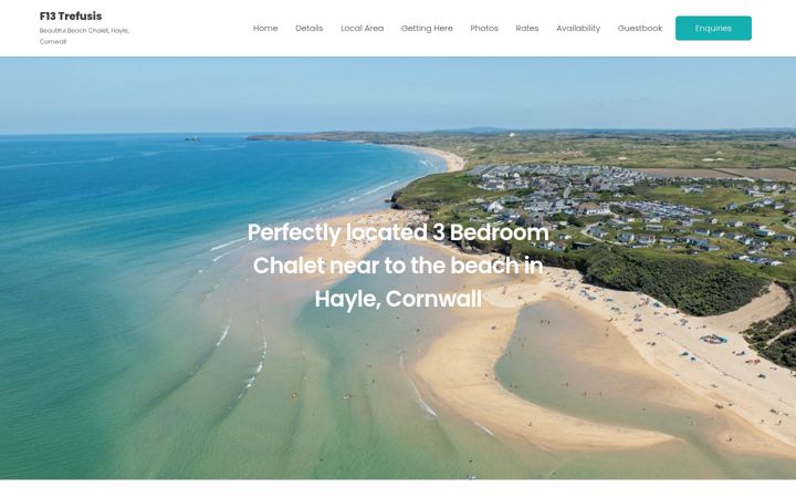 Screenshot of beachchaletcornwall.co.uk