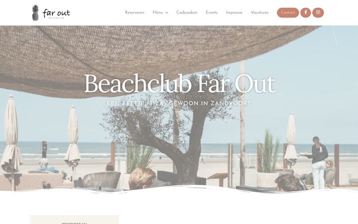 Snimka zaslona za beachclubfarout.nl