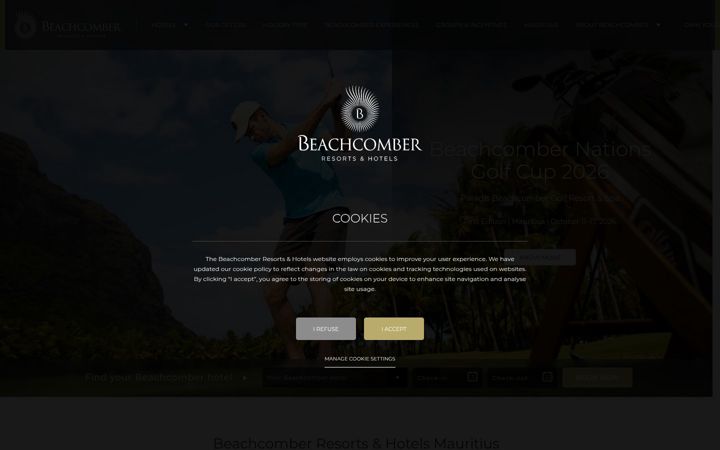 Screenshot of beachcomber-hotels.com