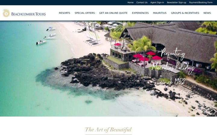 Ekrano kopija beachcomber.co.za