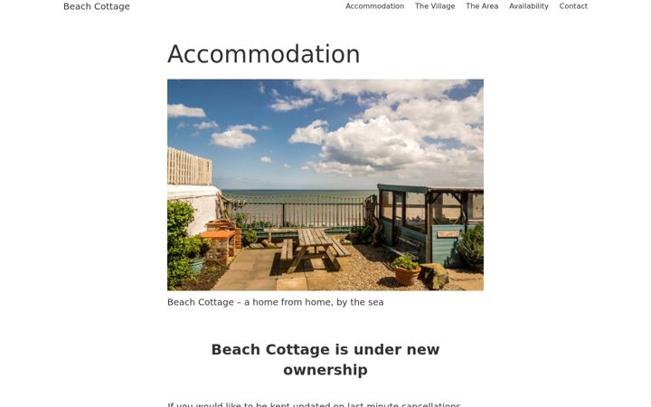Screenshot of beachcottagenorfolk.co.uk