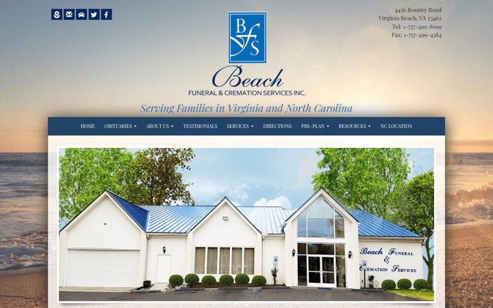 Screenshot of beachfuneralservices.com