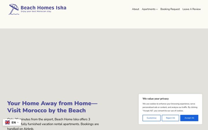 Screenshot of beachhomes-iska.de
