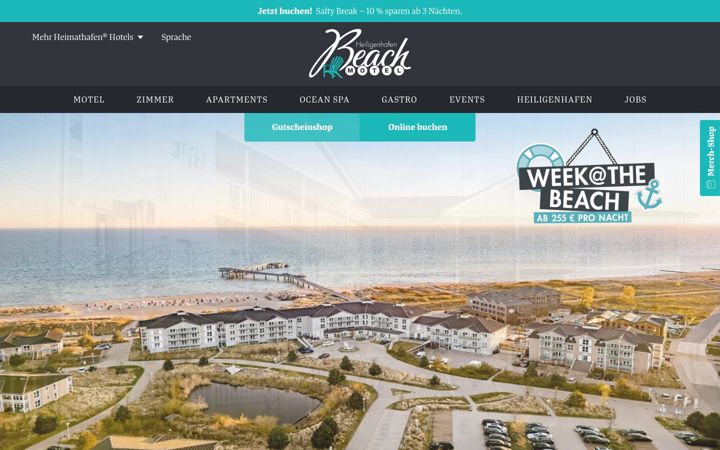 Screenshot di beachmotel-hhf.de