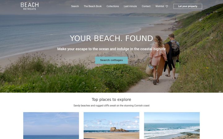 Captura de pantalla de beachretreats.co.uk