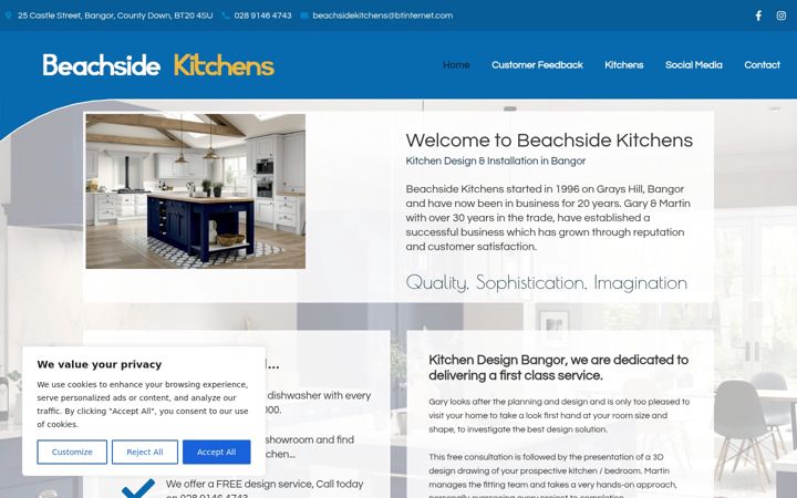 Screenshot of beachsidekitchens.co.uk