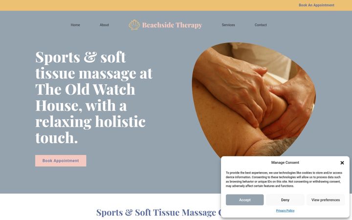 Captura de ecrã de beachsidetherapy.co.uk