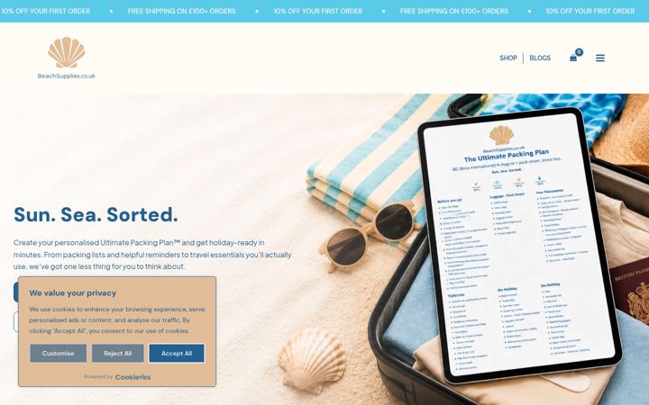 Screenshot von beachsupplies.co.uk